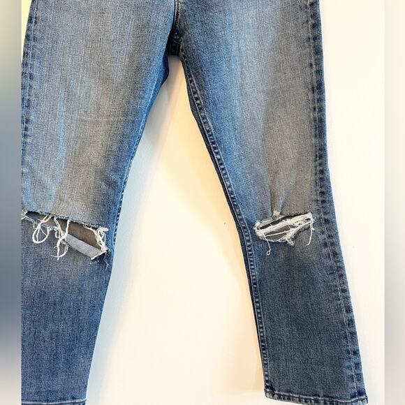 Mother Superior The Tomcat Seriously Truce blue Jeans Straight Leg distressed 25 - Picture 4 of 13